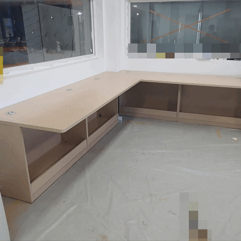맞춤제작 붙박이 90코너 컴퓨터 책상