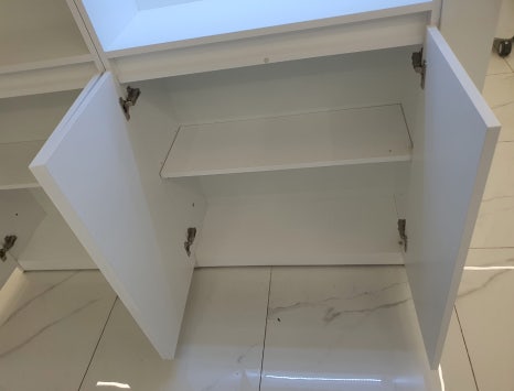 붙박이 경사선반장 5단하문 진열장