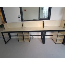 공간활용 상부 칸막이 철제 책상 하부 오픈 수납장