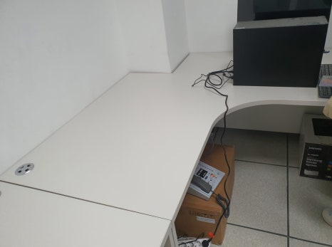 벽 붙박이 코너 연결형 책상 컴퓨터 콘솔