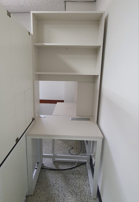 연구실 전용 공간활용 시스템 하부 철제프레임 일체형책상